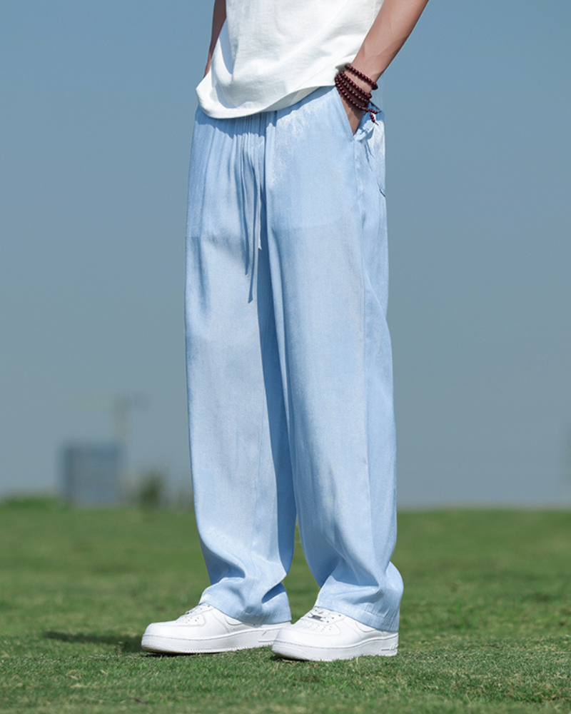 Ice Silk Denim Look Pants