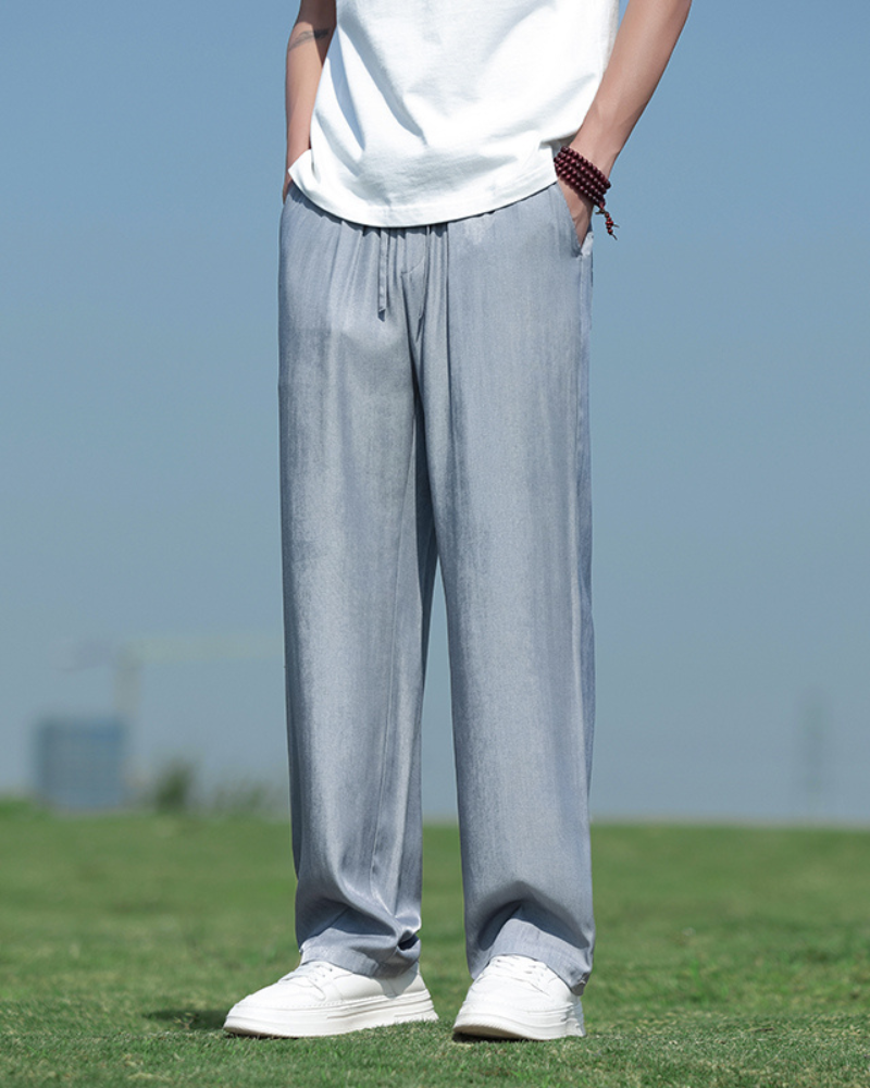 Ice Silk Denim Look Pants