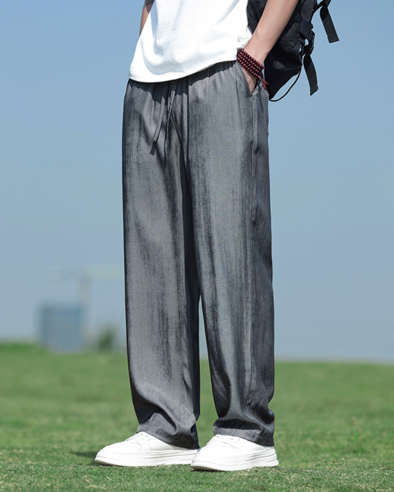 Ice Silk Denim Look Pants
