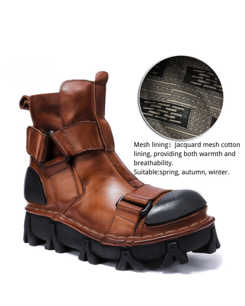 Punk Style Unisex Motorcycle Platform Boots