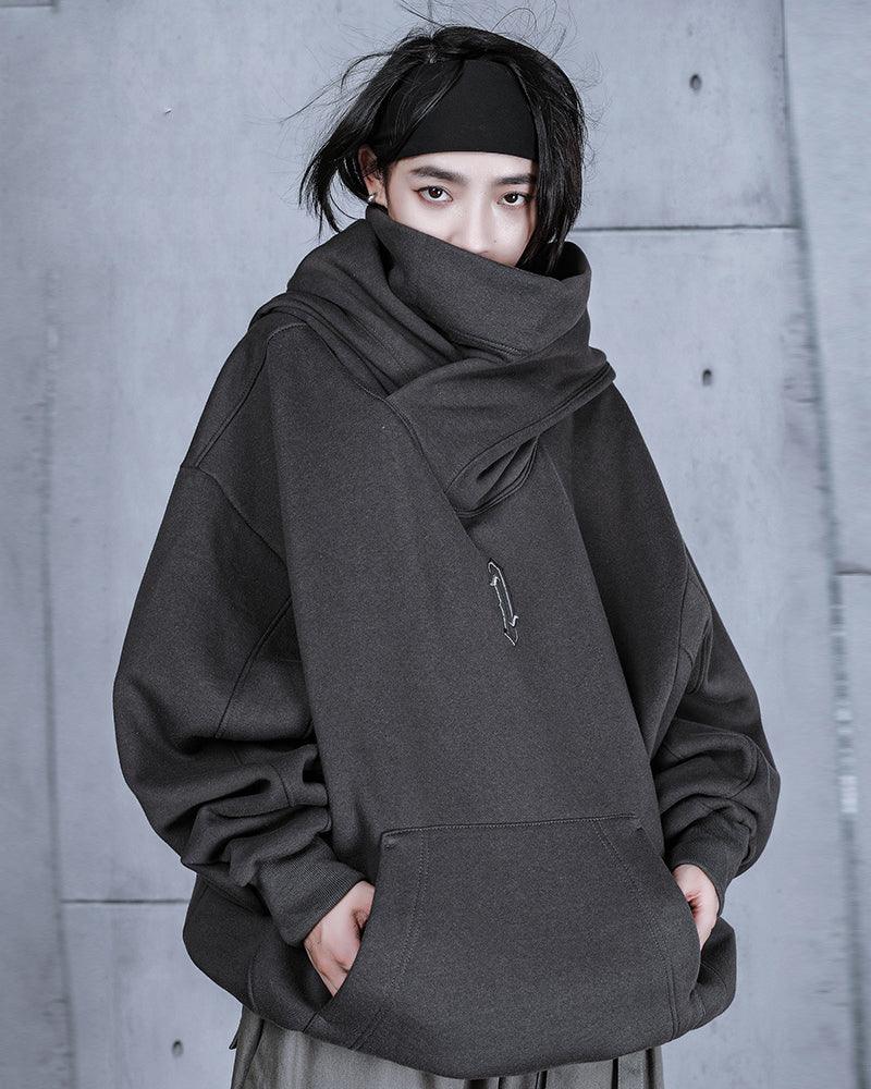 Unisex Turtleneck Scarf Mask Hoodie