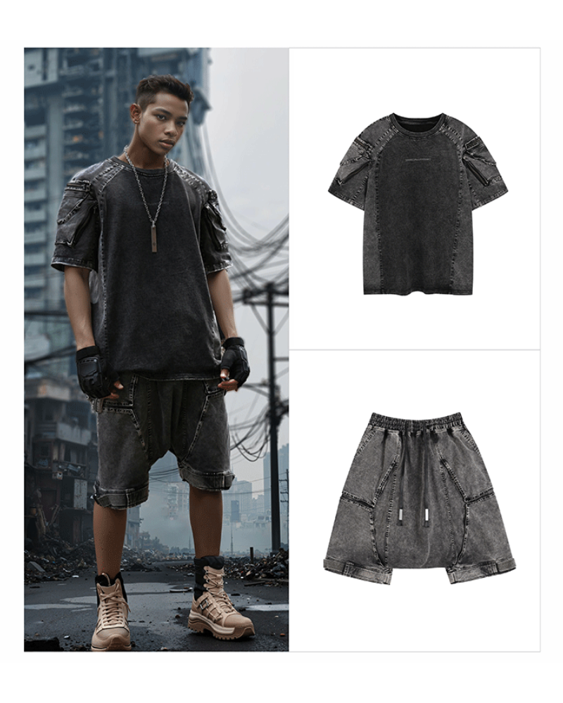 Wasteland Style 3D Cargo Pockets T-Shirt