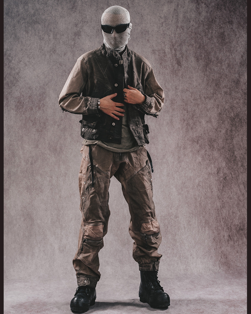 Wasteland Wear 3D Cut Distressed Double-Layer Cargo Pants