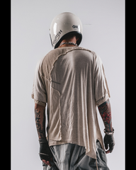 Wasteland Wear Distressed Dual-Layer Mesh Patchwork T-Shirt