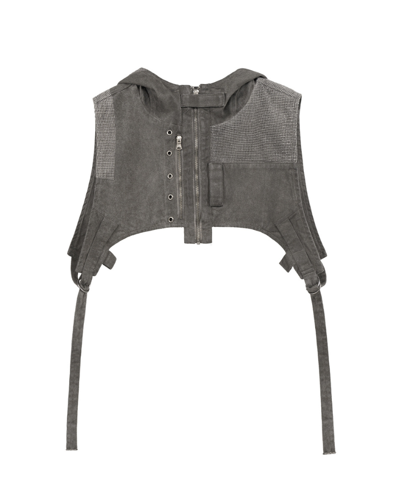 Wasteland Wear Patchwork Hooded Vest