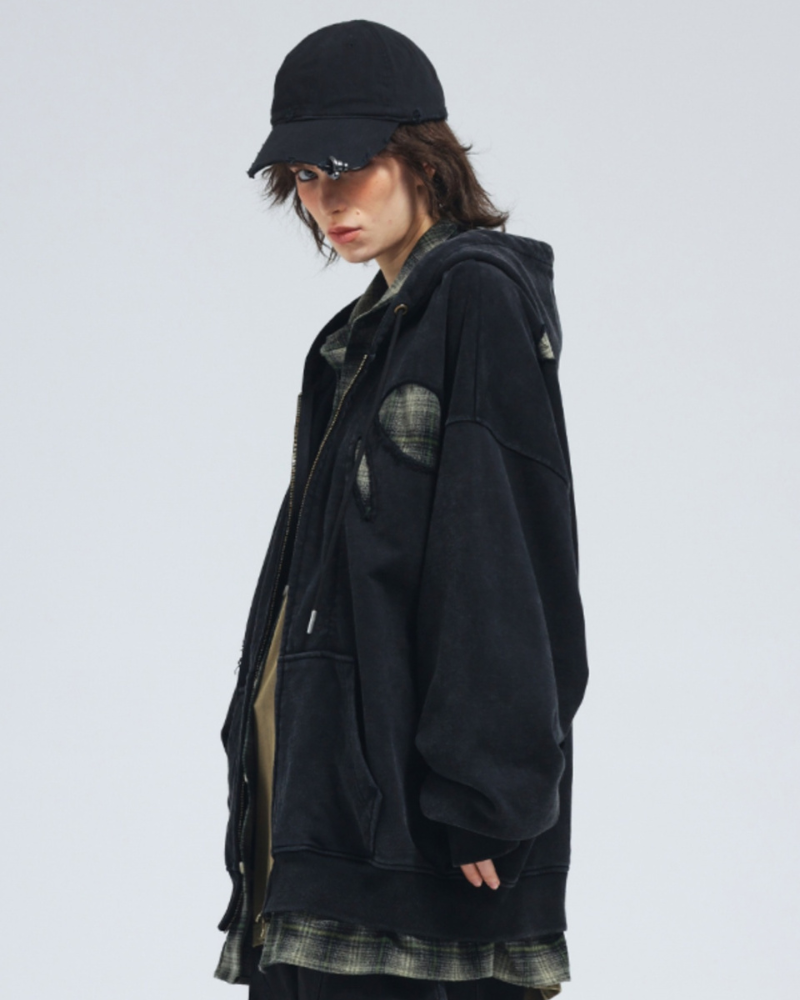 Wasteland Wear Ripped Fake Two Piece Unisex Jacket