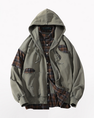 Wasteland Wear Ripped Fake Two Piece Unisex Jacket