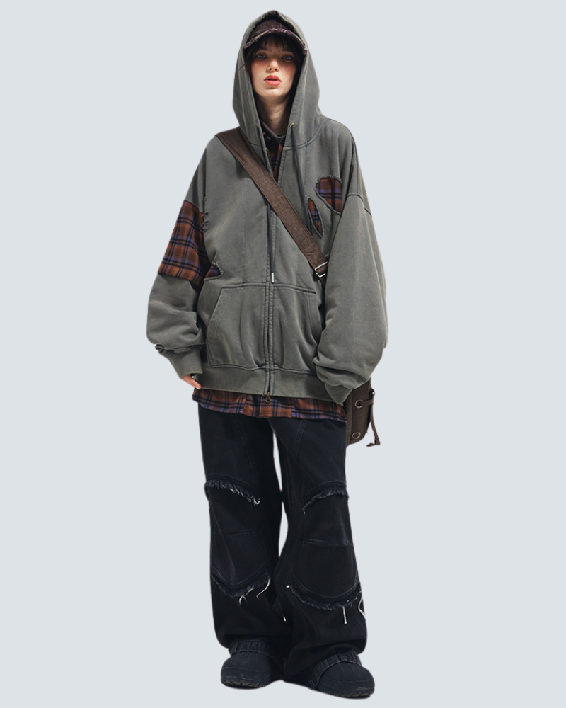 Wasteland Wear Ripped Fake Two Piece Unisex Jacket