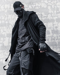 Wizard Gothic Drawstring Black Cape Coat