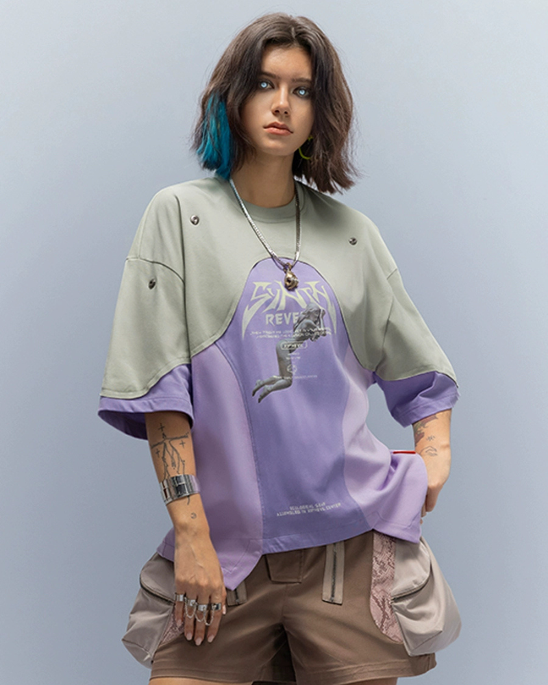 Cyberpunk Dream Princess Ice-Cool Mesh Panel T-Shirt