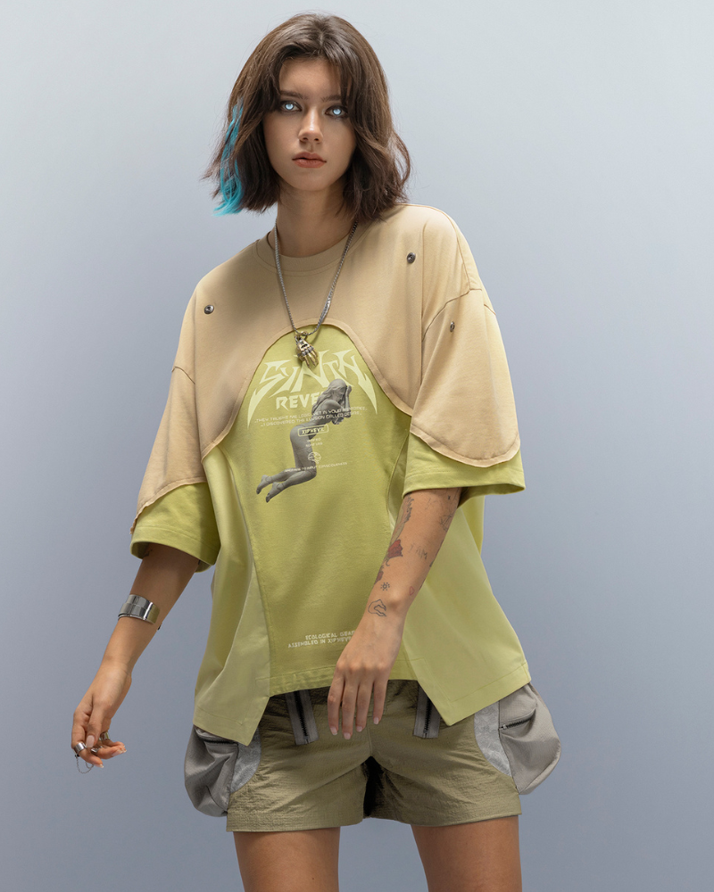 Cyberpunk Dream Princess Ice-Cool Mesh Panel T-Shirt