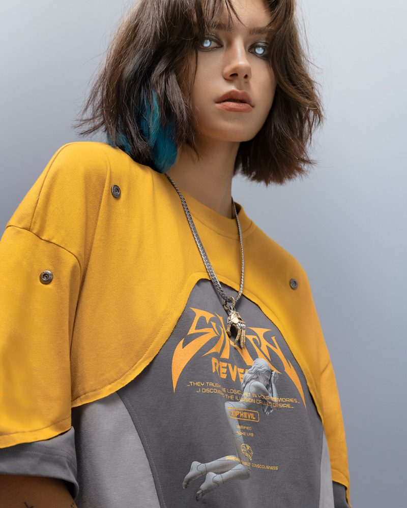 Cyberpunk Dream Princess Ice-Cool Mesh Panel T-Shirt
