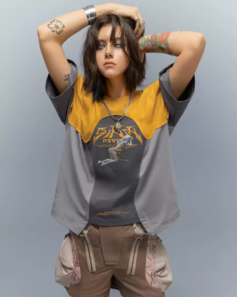 Cyberpunk Dream Princess Ice-Cool Mesh Panel T-Shirt