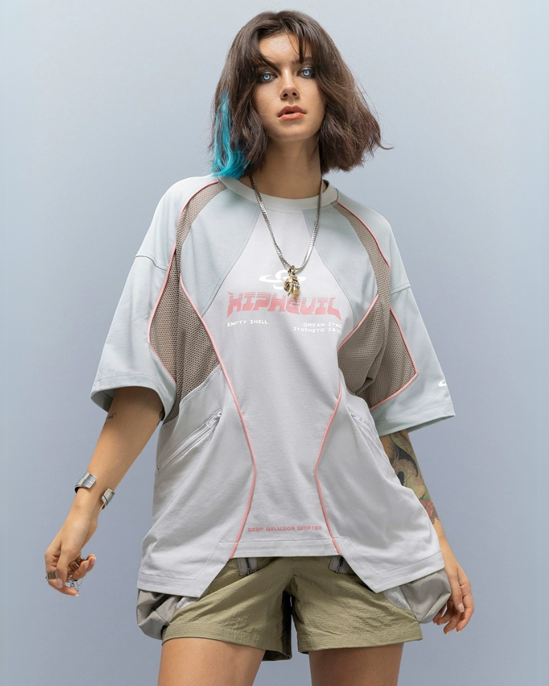 Cyberpunk Grid Dreamweave Quick-Dry T-Shirt