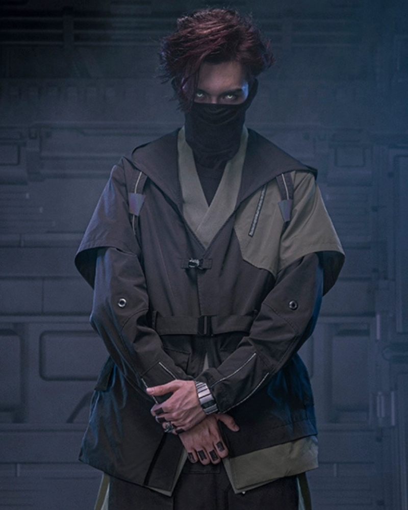 Cyberpunk Outfits Blade Shadow Diagonal Lapel Coat