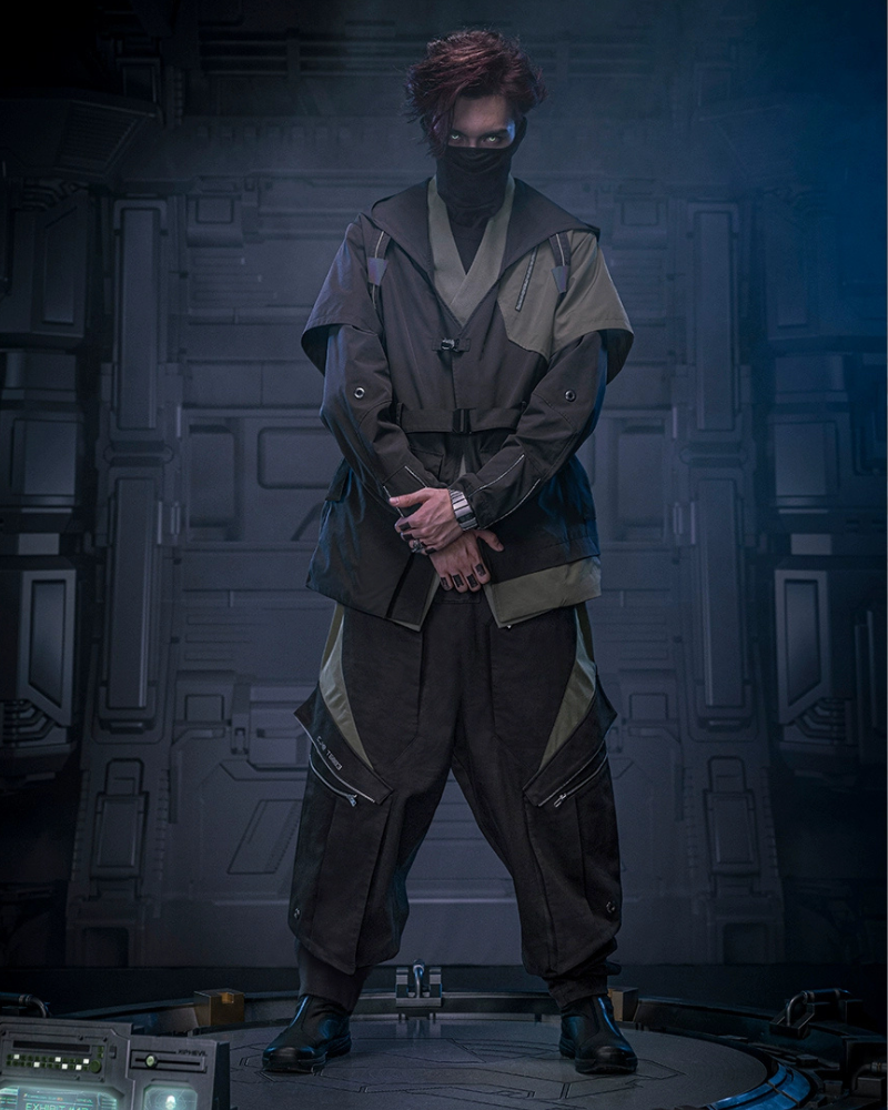 Cyberpunk Outfits Blade Shadow Diagonal Lapel Coat
