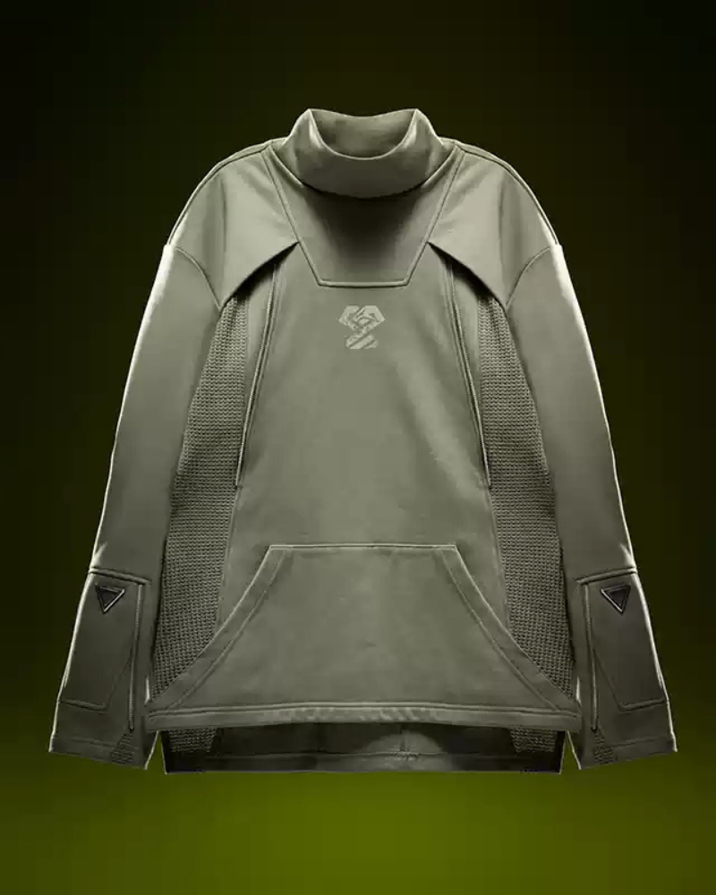 Cyberpunk Outfits Cotton Unisex Turtleneck Pullover Sweatshirt