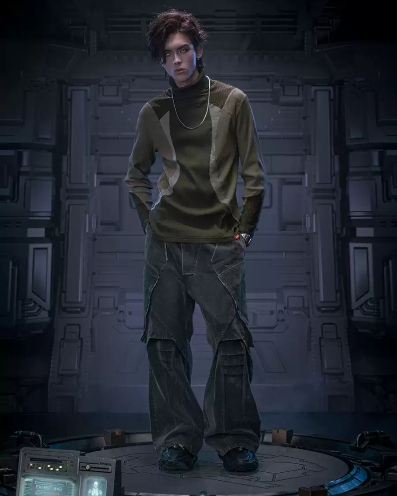Cyberpunk Outfits Heavy Duty Loose Velvet Denim Pants