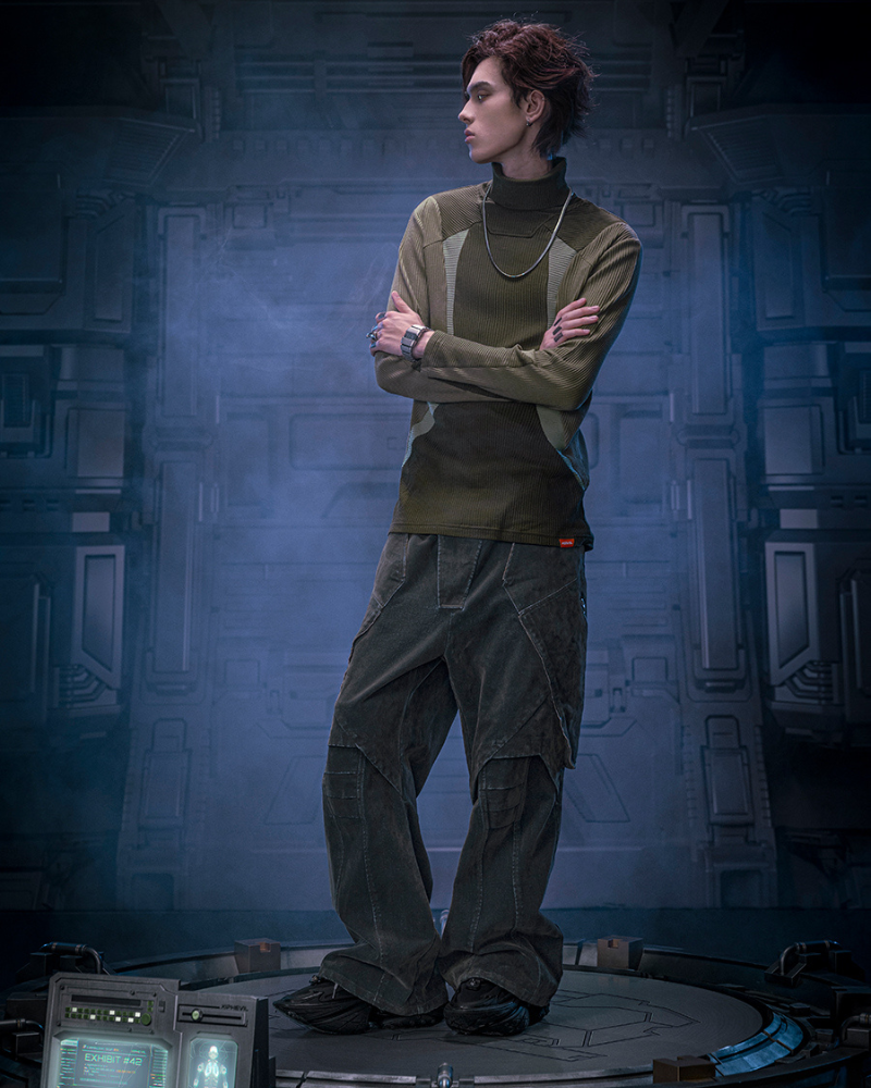 Cyberpunk Outfits Heavy Duty Loose Velvet Denim Pants