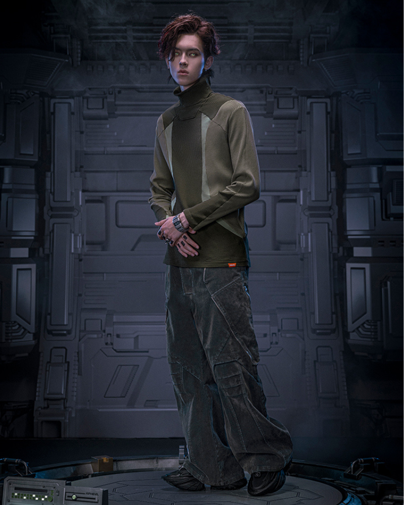 Cyberpunk Outfits Heavy Duty Loose Velvet Denim Pants