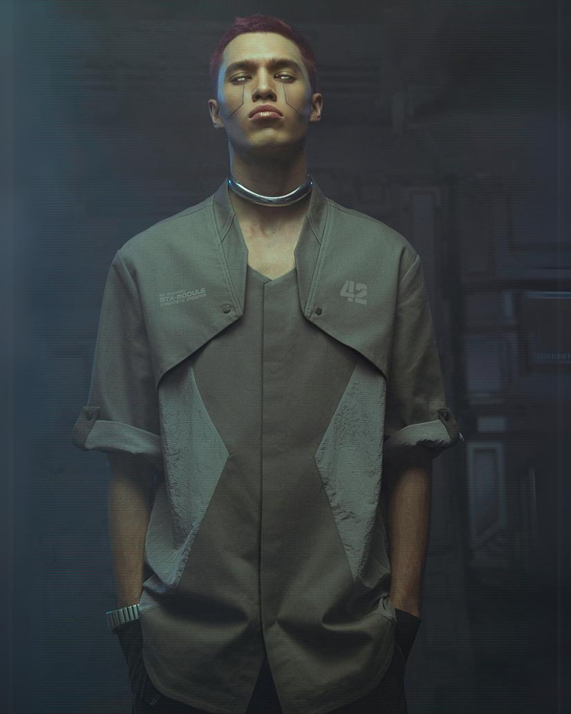 Cyberpunk Outfits Military Style Short Sleeve Shirt