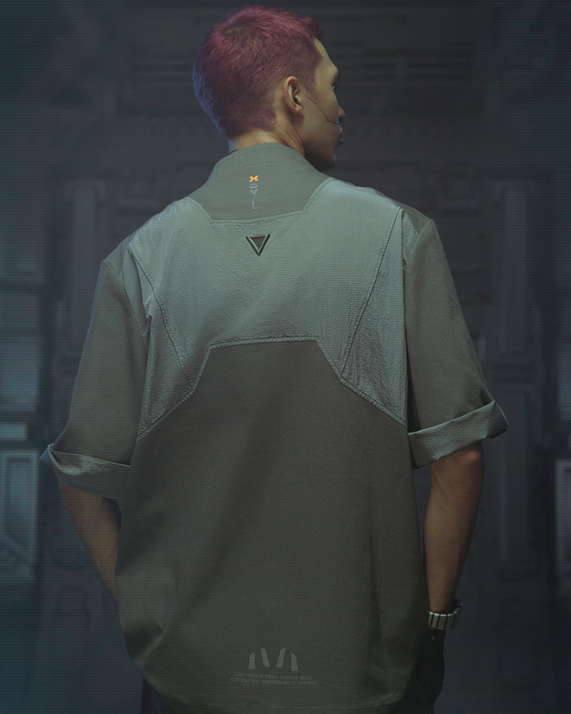 Cyberpunk Outfits Military Style Short Sleeve Shirt