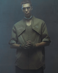 Cyberpunk Outfits Military Style Short Sleeve Shirt