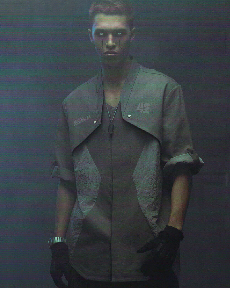 Cyberpunk Outfits Military Style Short Sleeve Shirt