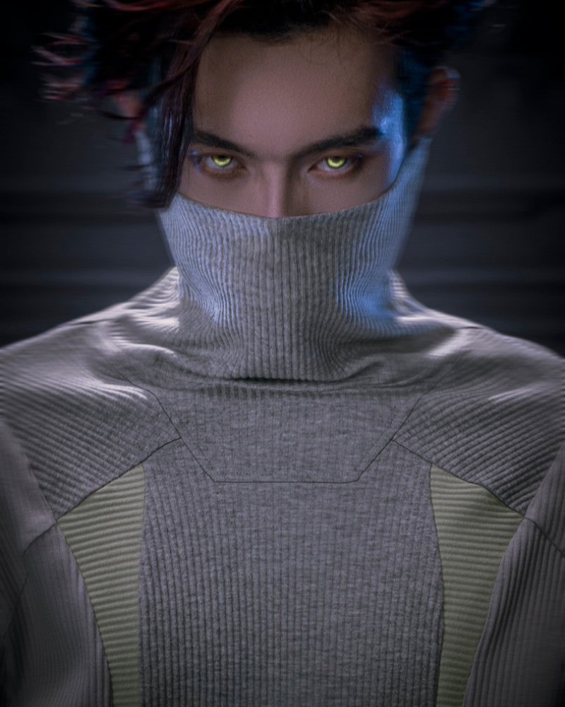 Cyberpunk Outfits Unisex Turtleneck Sweatshirt