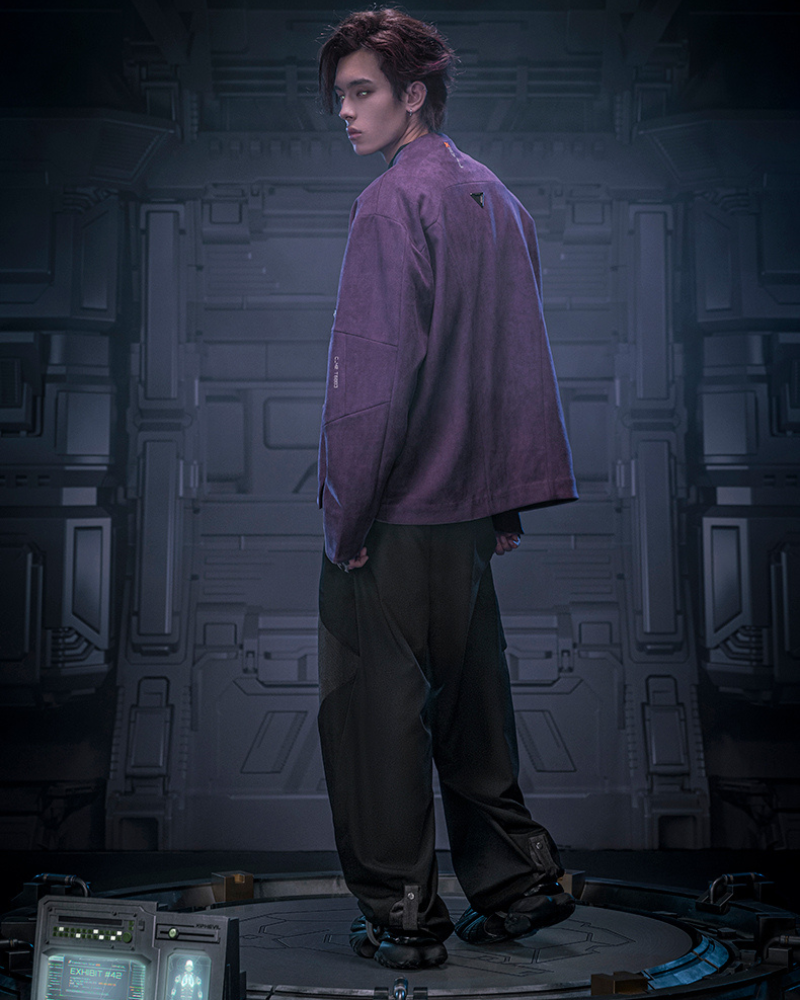 Cyberpunk Outfits Unisex Suede Minimalist Future Jacket