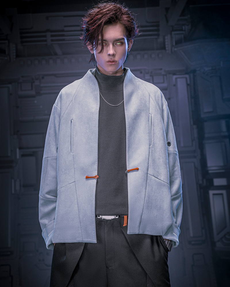Cyberpunk Outfits Unisex Suede Minimalist Future Jacket