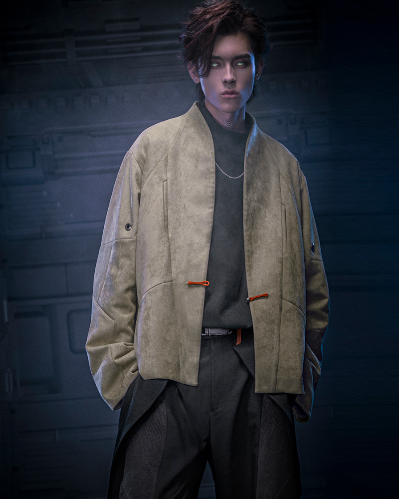 Cyberpunk Outfits Unisex Suede Minimalist Future Jacket