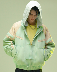 Cyberpunk Outfits 3D Embossed PU Patchwork Jacket