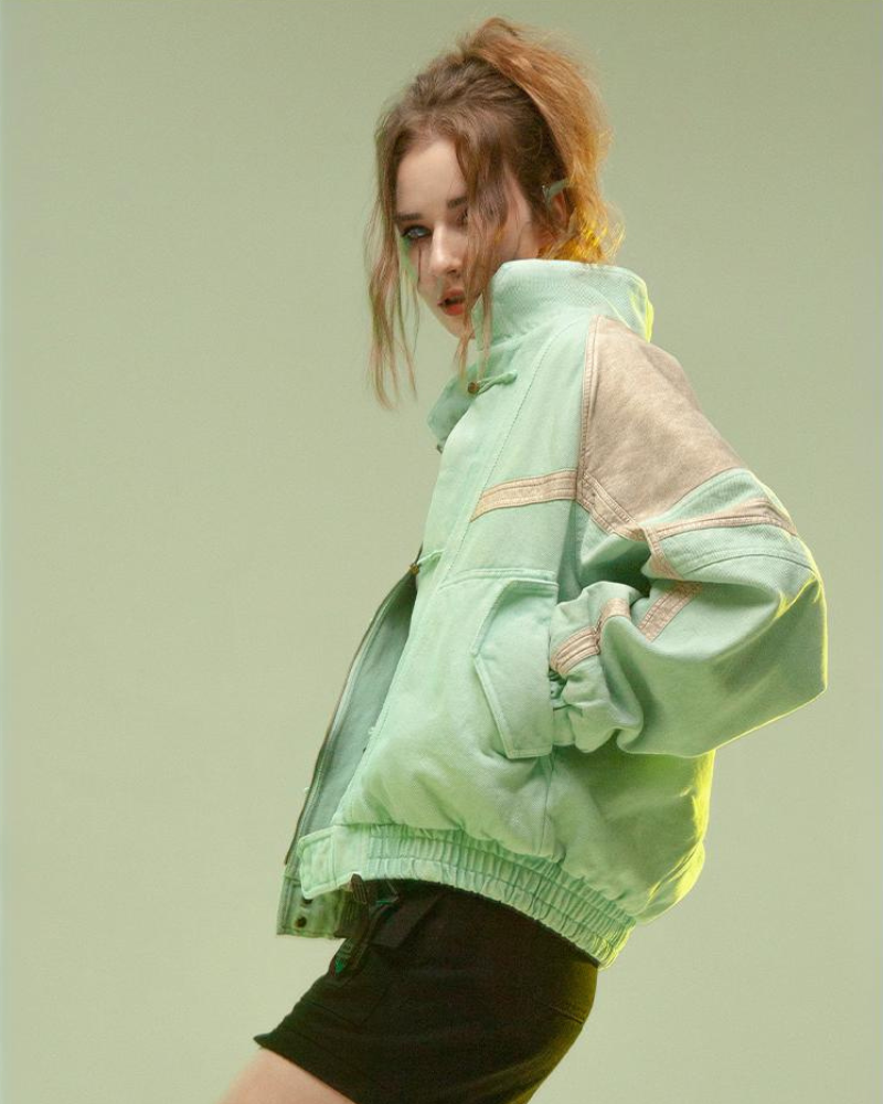 Cyberpunk Outfits 3D Embossed PU Patchwork Jacket