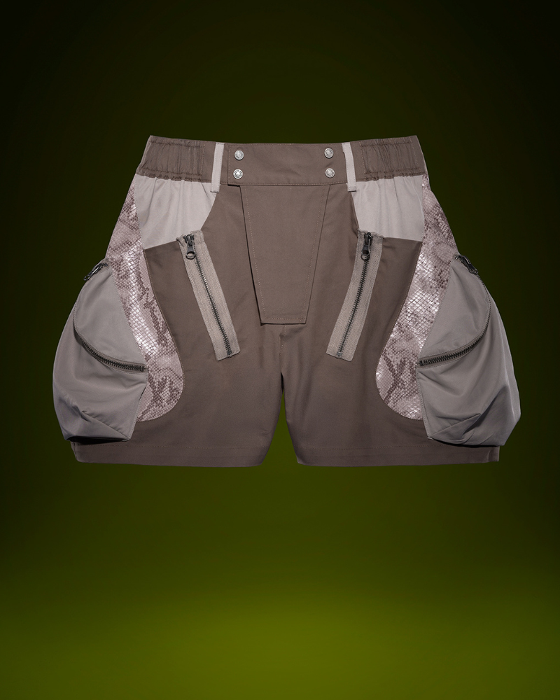 Cyberpunk Street-Style Star Arc Cocoon Pocket Shorts - Women