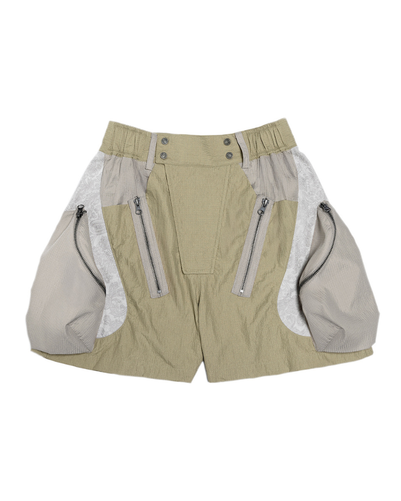 Cyberpunk Street-Style Star Arc Cocoon Pocket Shorts - Women