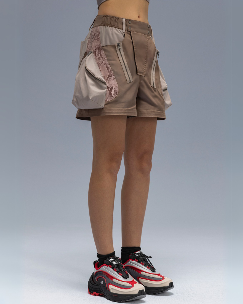 Cyberpunk Street-Style Star Arc Cocoon Pocket Shorts - Women