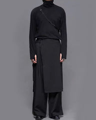 Yamamoto Mock Neck Long-Sleeve T-shirt