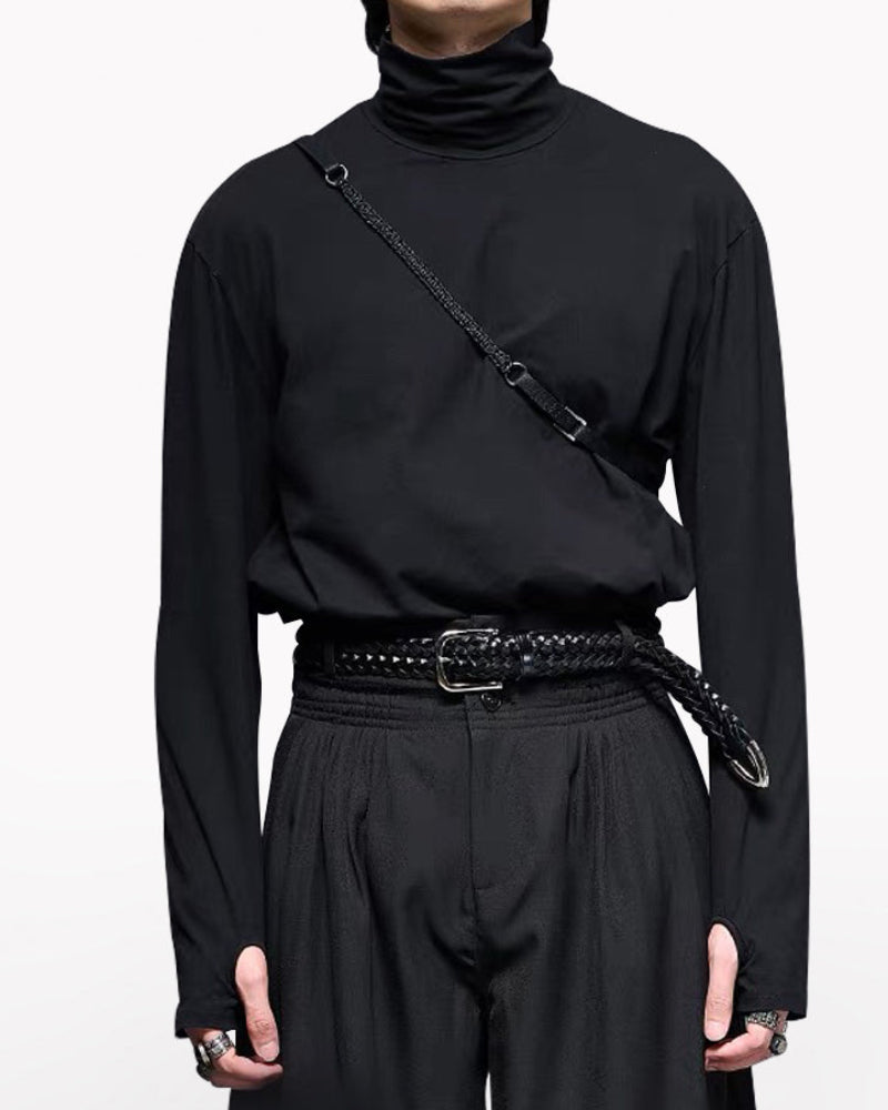 Yamamoto Mock Neck Long-Sleeve T-shirt
