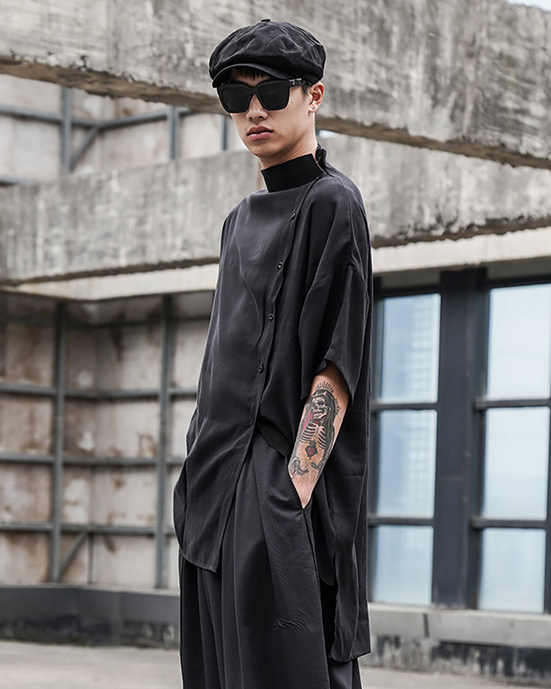Yamamoto Relaxed Standing Collar Japanese Shirt