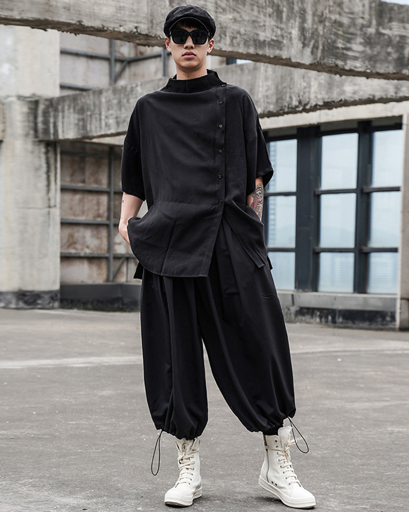 Yamamoto Relaxed Standing Collar Japanese Shirt