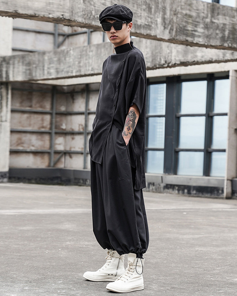 Yamamoto Relaxed Standing Collar Japanese Shirt