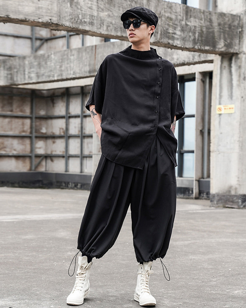 Yamamoto Relaxed Standing Collar Japanese Shirt