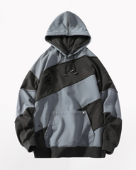 Streetwear Zipper Double Layer Patchwork Unisex Hoodie