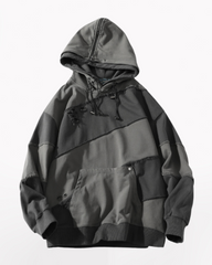 Streetwear Zipper Double Layer Patchwork Unisex Hoodie