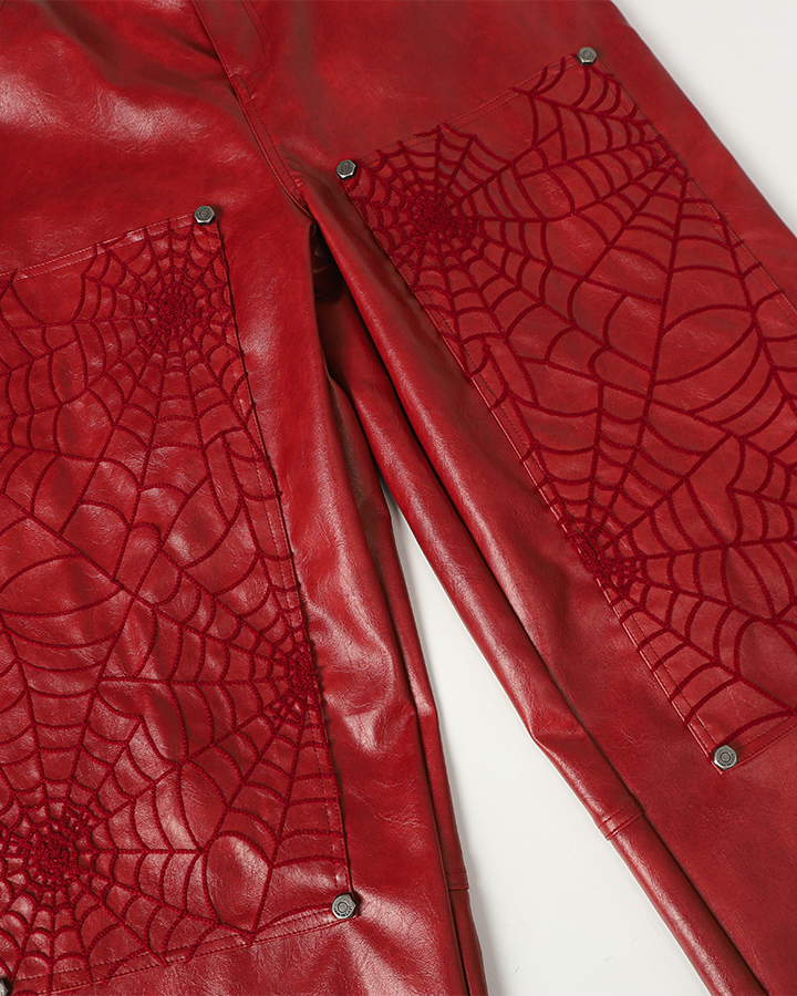 Wide-Leg Faux Leather Pants