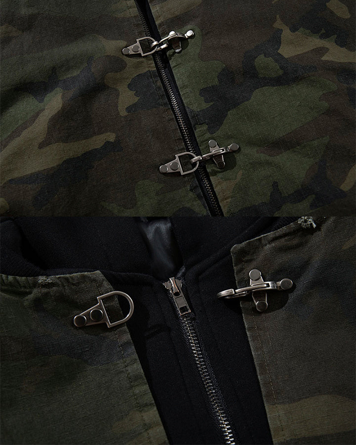 Camouflage Hooded Bomber Jacket