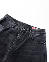 Washed Black Wide-Leg Jeans