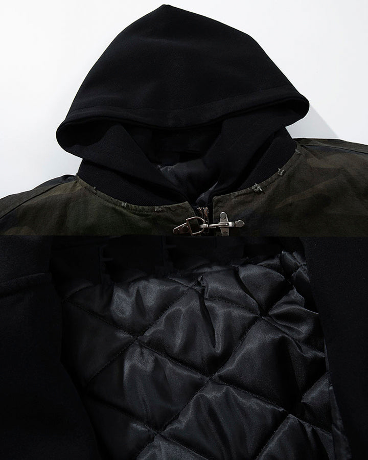 Camouflage Hooded Bomber Jacket