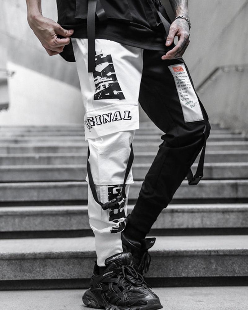 Ribbon Black and White Pants